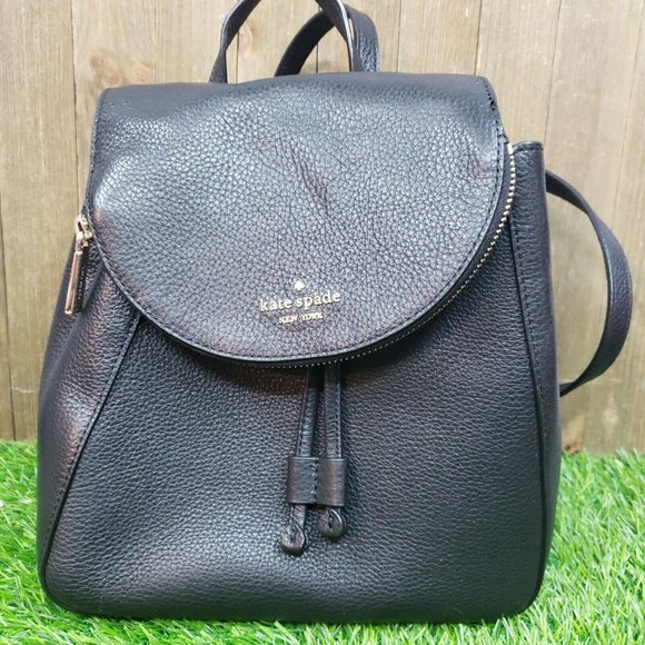 KATE SPADE NY Leila Medium Dark Green Pebbled Leather Backpack - EUC Kate Spade - Brandclub - Kate Spade New York Leila Dome  main image 2